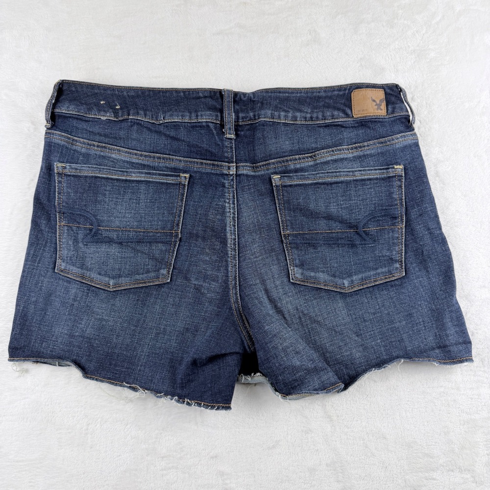 American Eagle Denim Shorts Dark Wash Shortie Size 14 - Picture 2 of 6